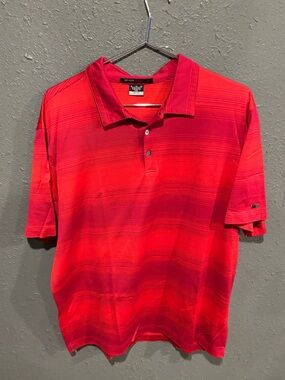 Tiger Woods Collection Red Gradient Stripe Polo